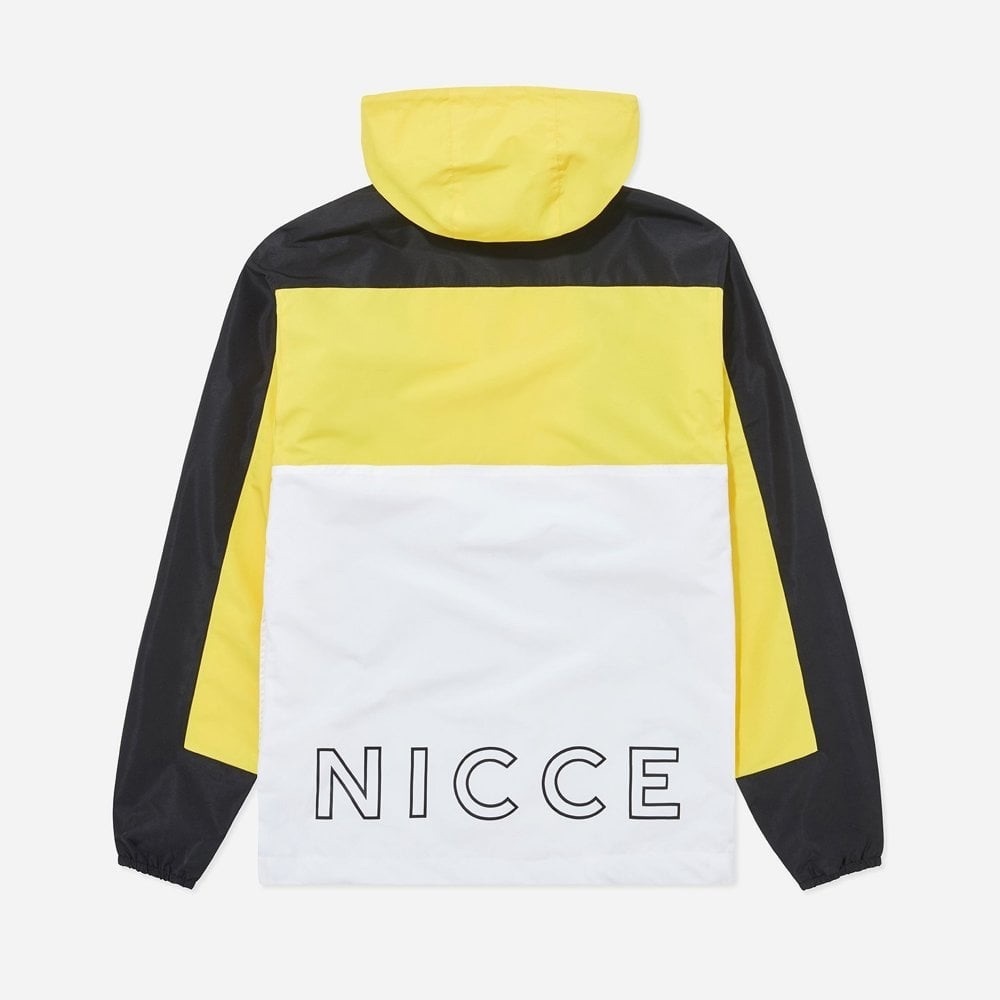 NICCE Byron Track Windbreaker Jacket Black Yellow For Men Size Medium
